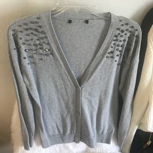 Grey Studded Cardigan